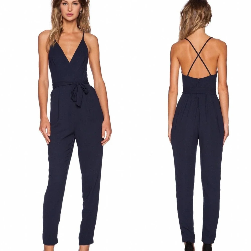 Finders Keepers‎ Here We Go Jumpsuit Navy Blue Size Medium